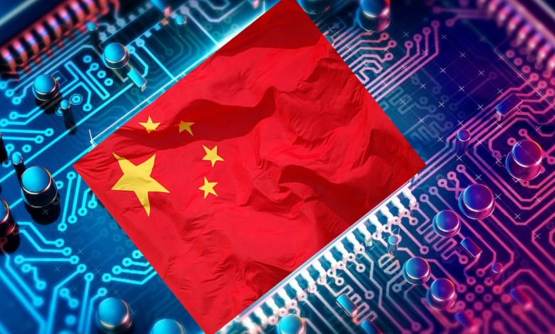 Composite of China Flag and Circuit Board