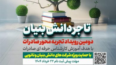 پیشثبتنام دومین رویداد تجربهمحور «تاجر دانشبنیان» آغاز شد 6 Poater 22 khordad 1 crop