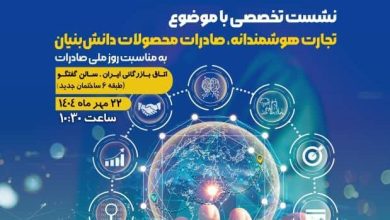 نشست تخصصی «تجارت هوشمندانه» راهکارهای نوین توسعه صادرات دانشبنیان با تمرکز بر هوش مصنوعی 16 IMG 20251012 215041 crop